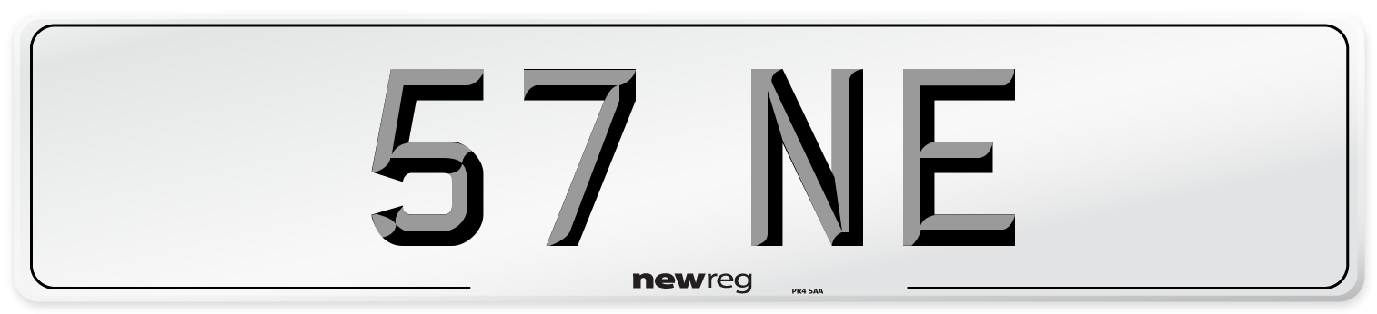 57 NE Front Number Plate