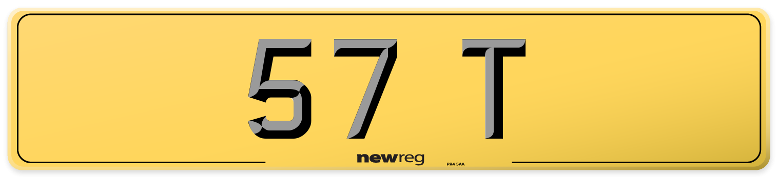57 T Rear Number Plate