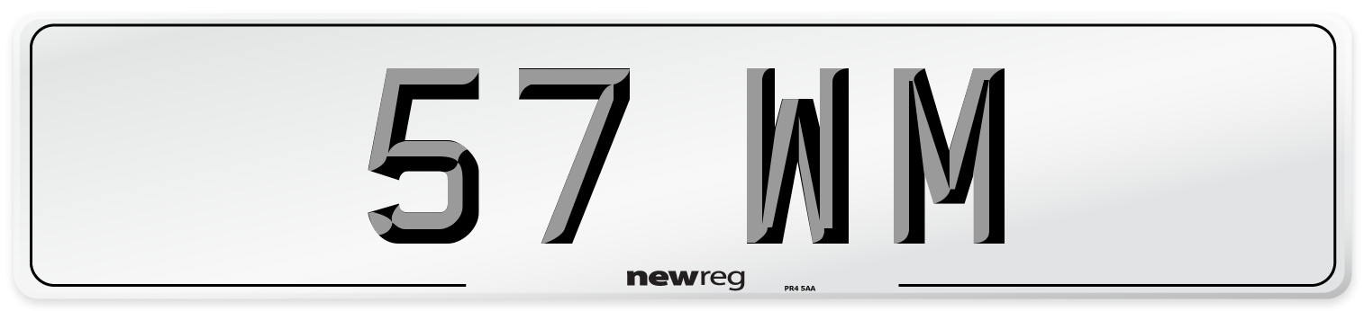57 WM Front Number Plate