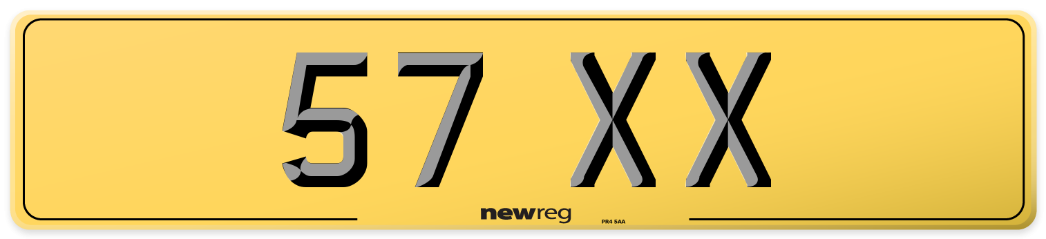 57 XX Rear Number Plate