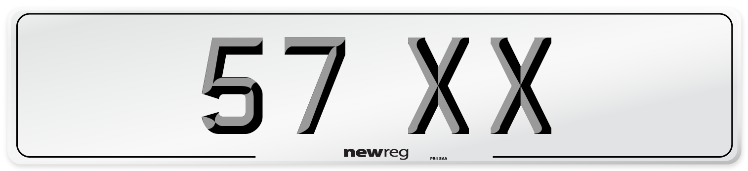 57 XX Front Number Plate