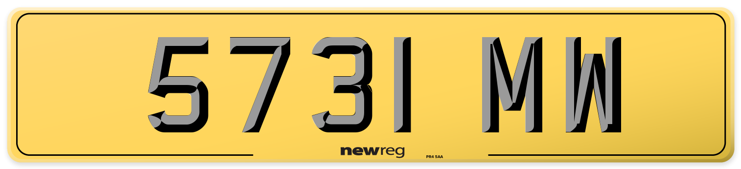 5731 MW Rear Number Plate