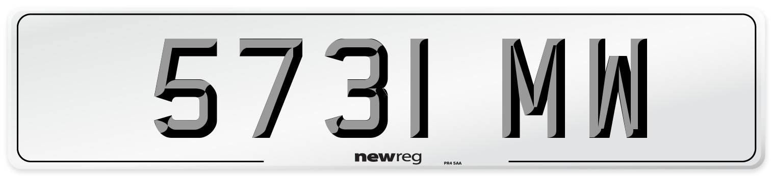 5731 MW Front Number Plate