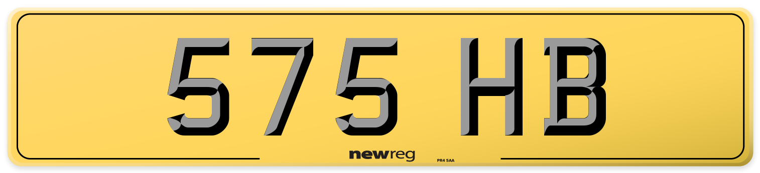 575 HB Rear Number Plate