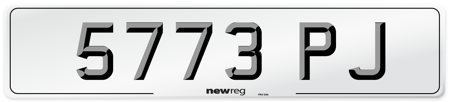 5773 PJ Front Number Plate