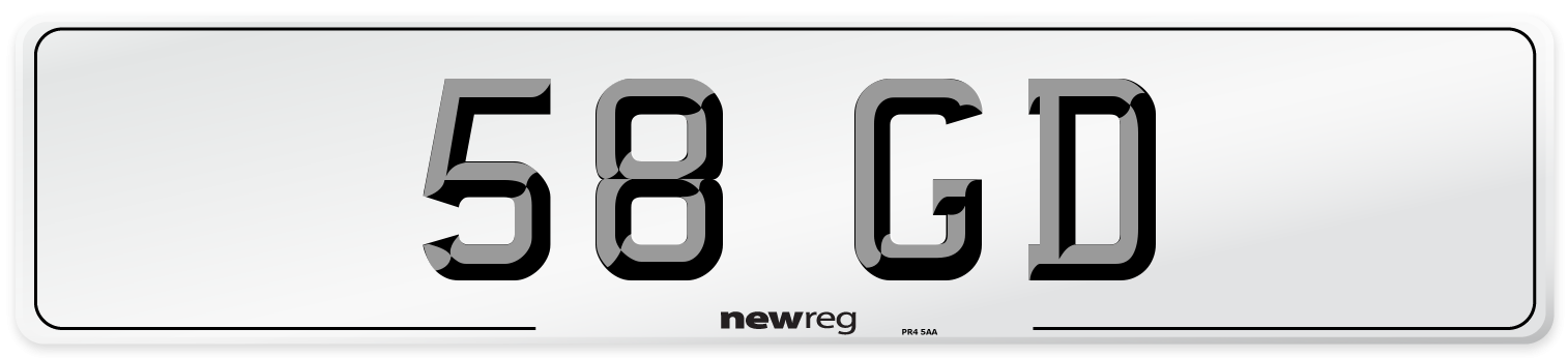 58 GD Front Number Plate