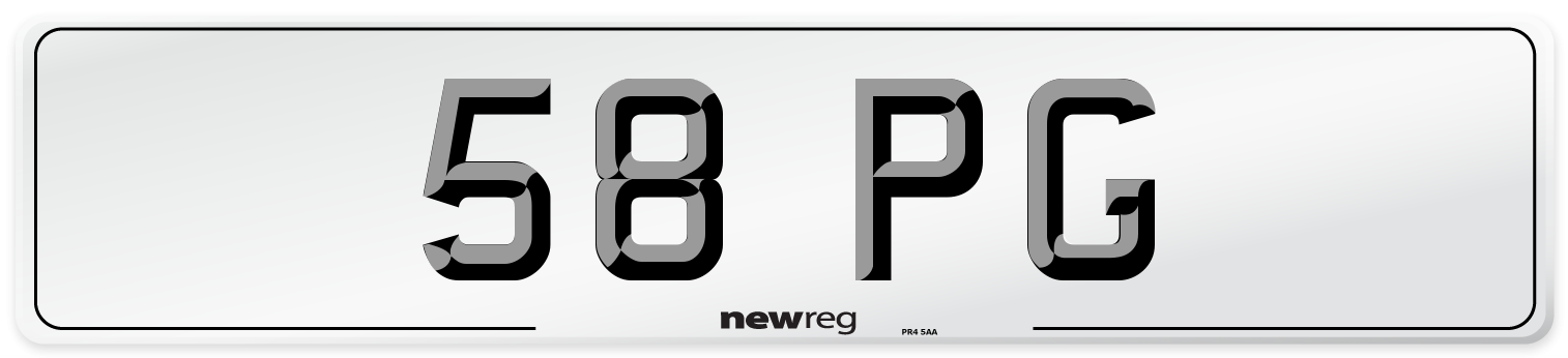 58 PG Front Number Plate