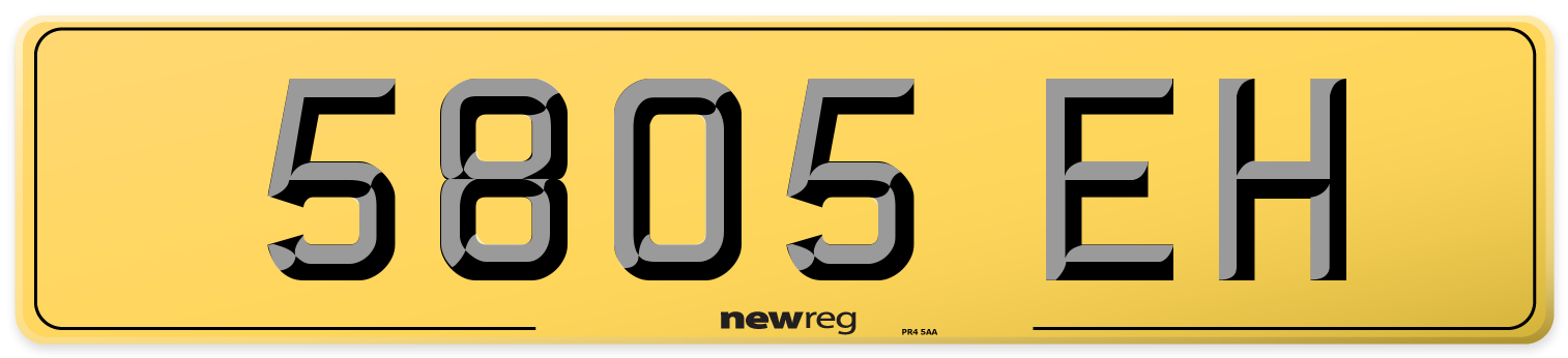 5805 EH Rear Number Plate