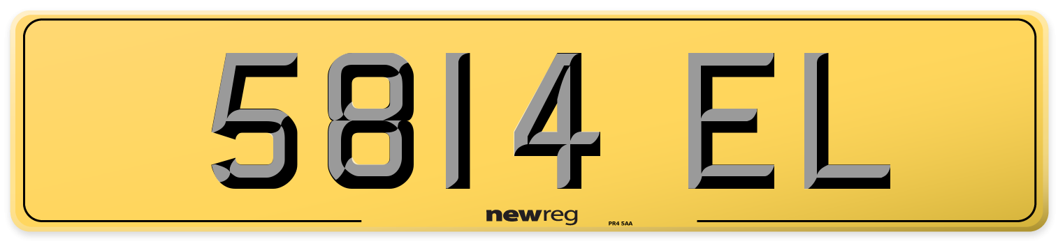 5814 EL Rear Number Plate