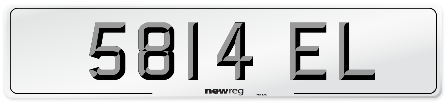 5814 EL Front Number Plate