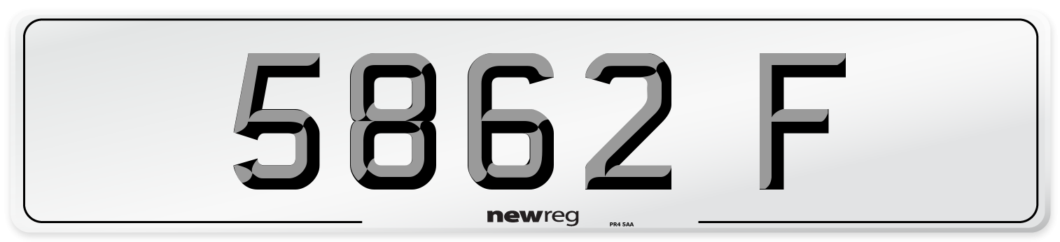 5862 F Front Number Plate