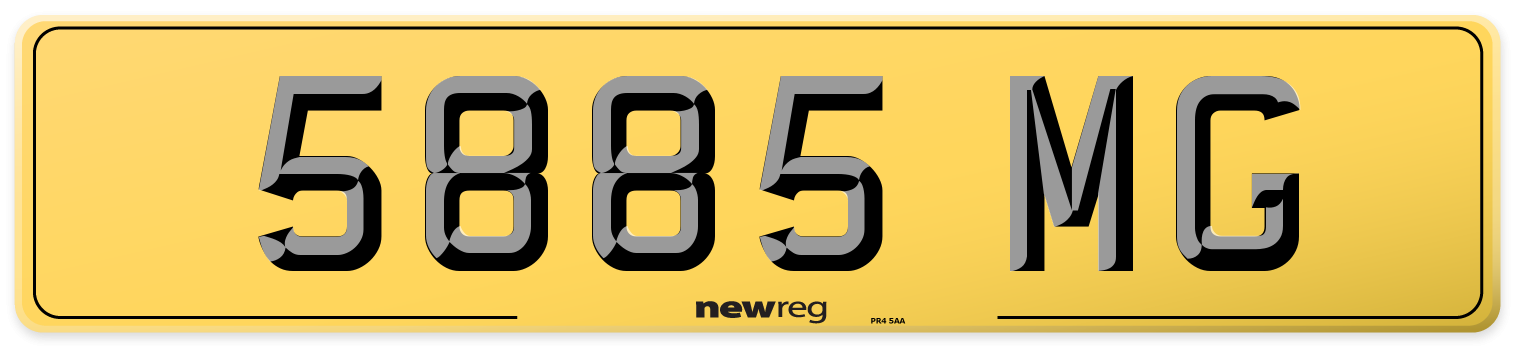 5885 MG Rear Number Plate