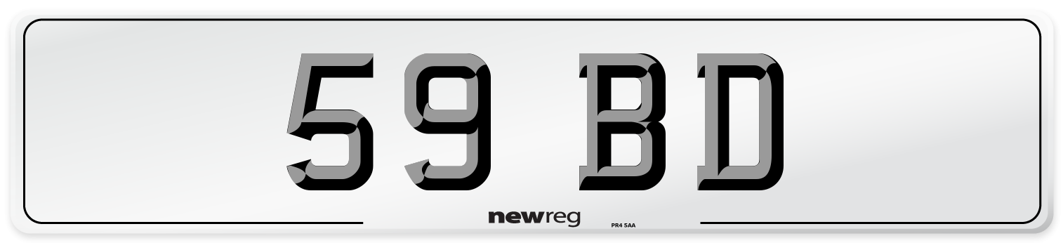 59 BD Front Number Plate