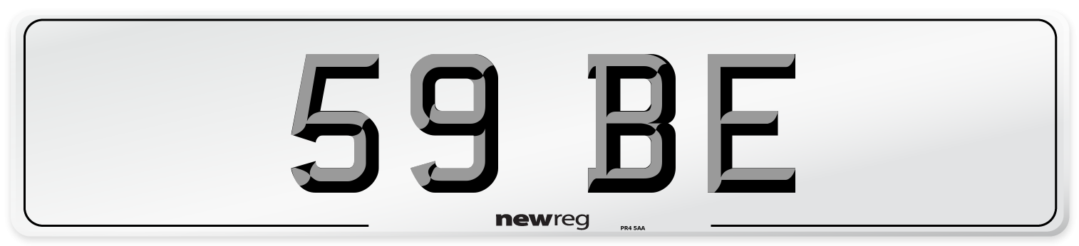 59 BE Front Number Plate