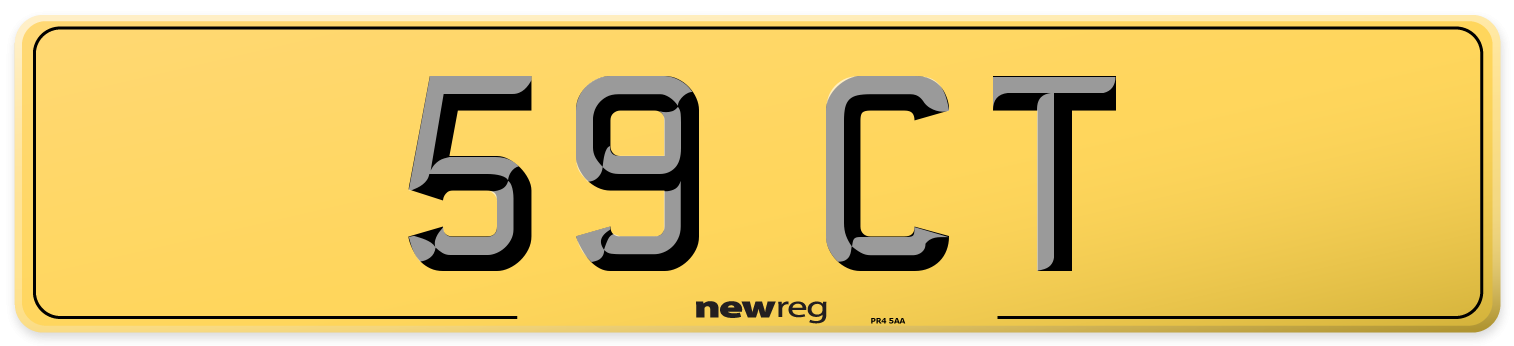 59 CT Rear Number Plate