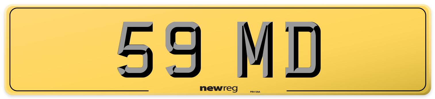 59 MD Rear Number Plate