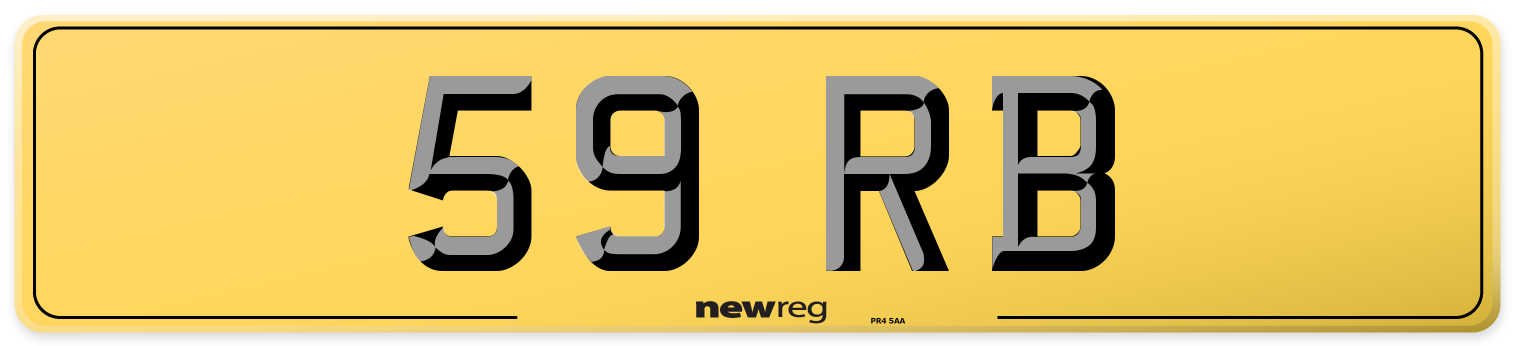 59 RB Rear Number Plate