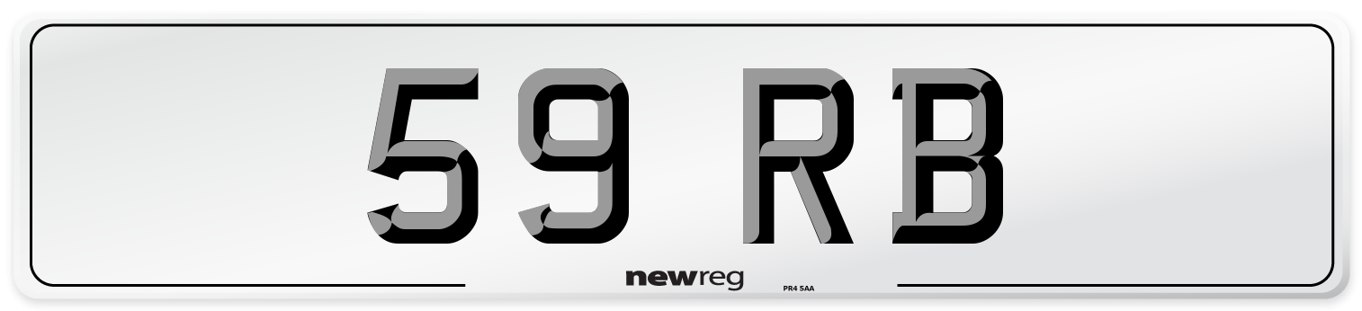 59 RB Front Number Plate