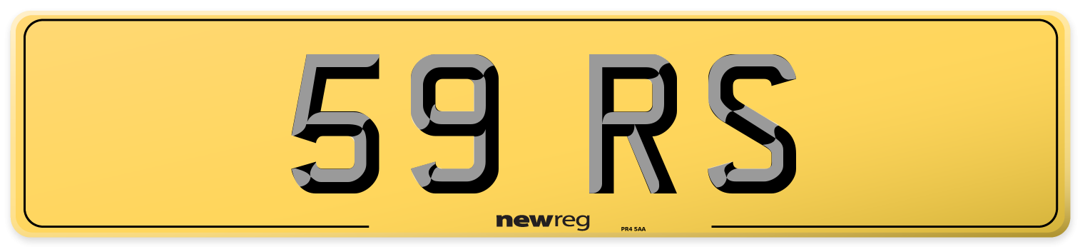59 RS Rear Number Plate