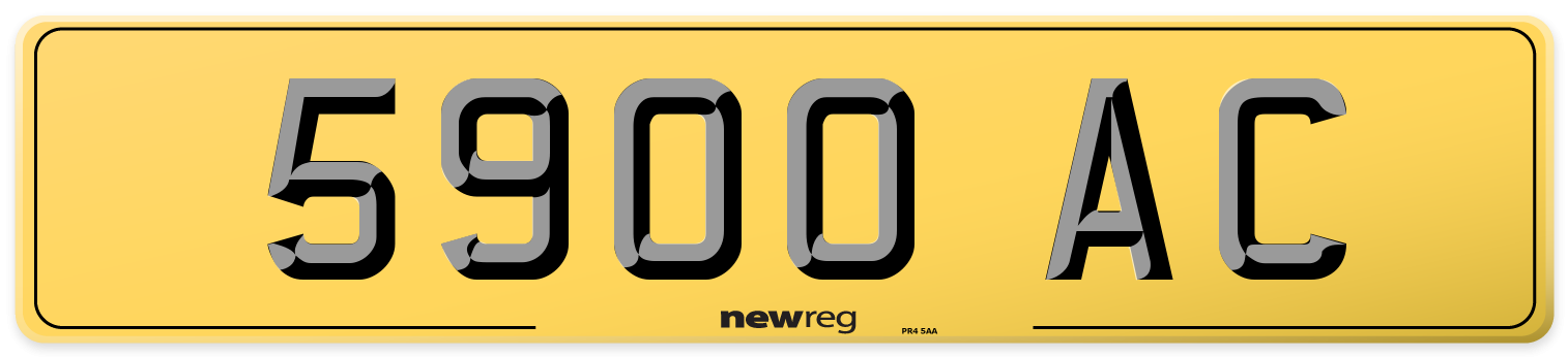 5900 AC Rear Number Plate
