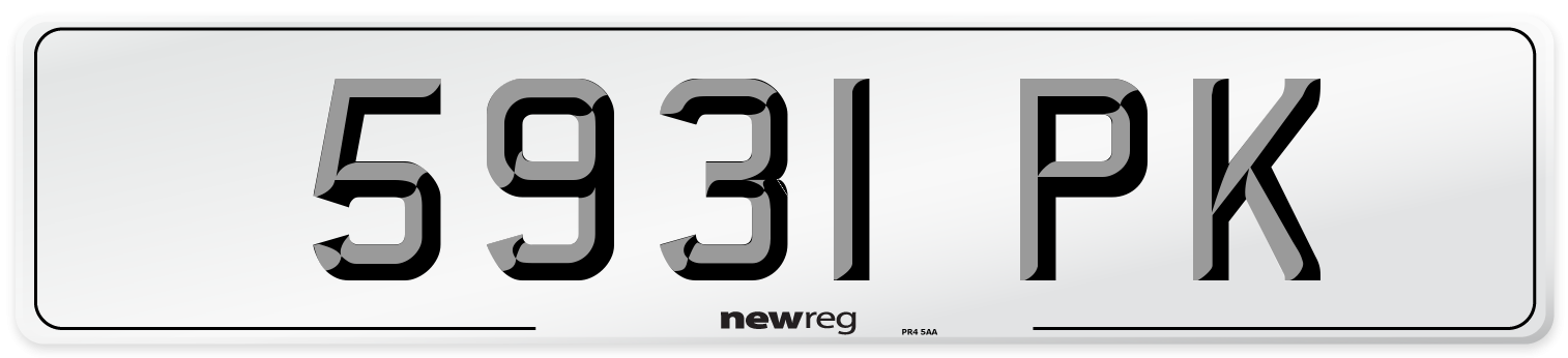 5931 PK Front Number Plate