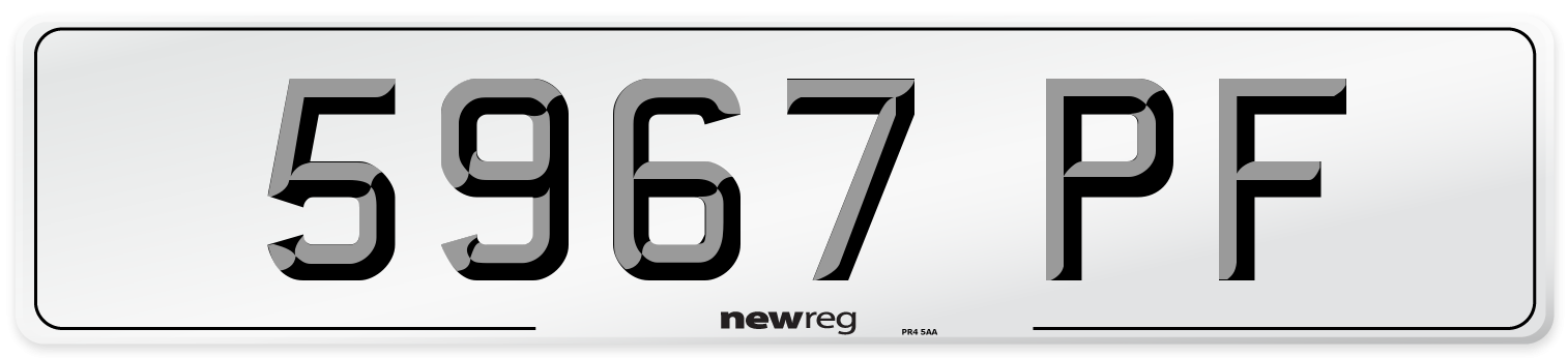 5967 PF Front Number Plate