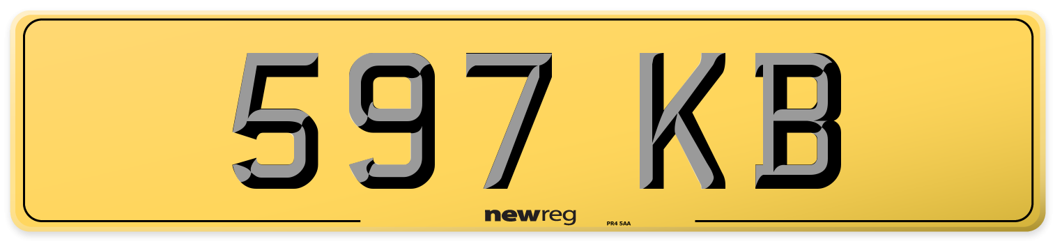 597 KB Rear Number Plate