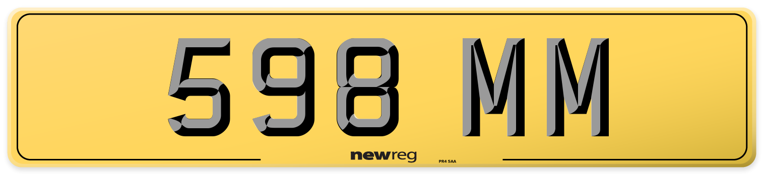 598 MM Rear Number Plate