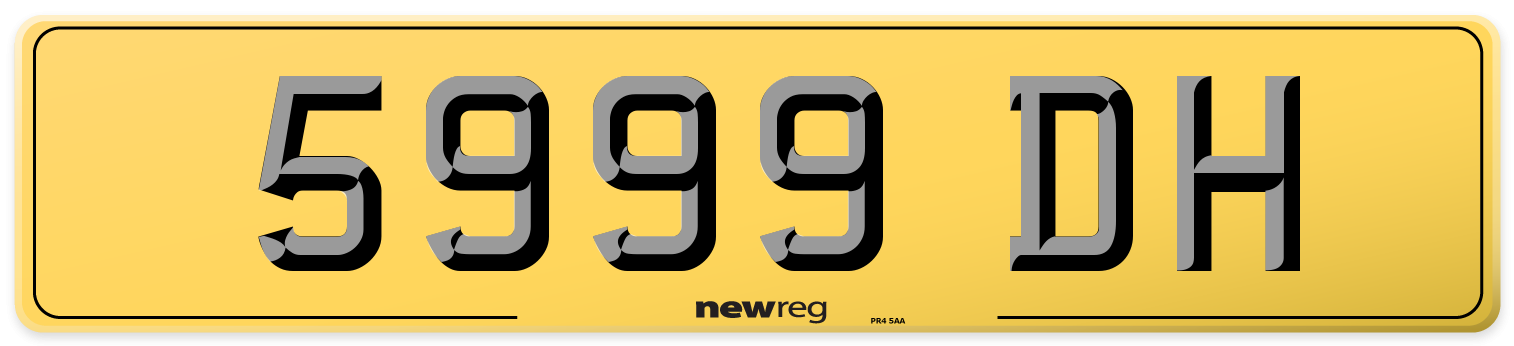 5999 DH Rear Number Plate