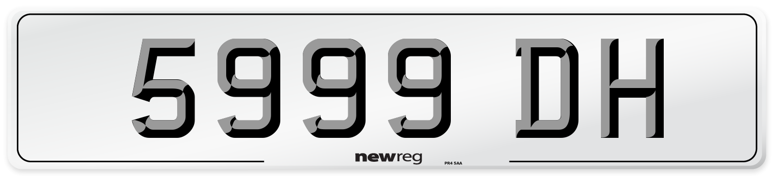 5999 DH Front Number Plate