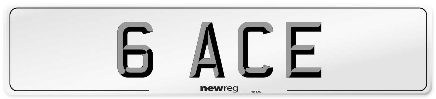6 ACE Front Number Plate