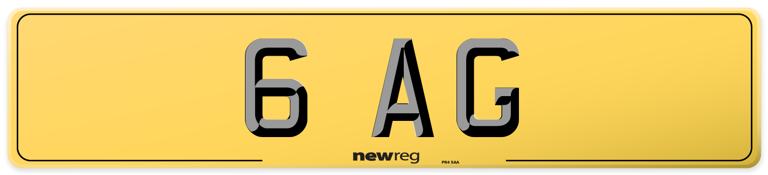 6 AG Rear Number Plate