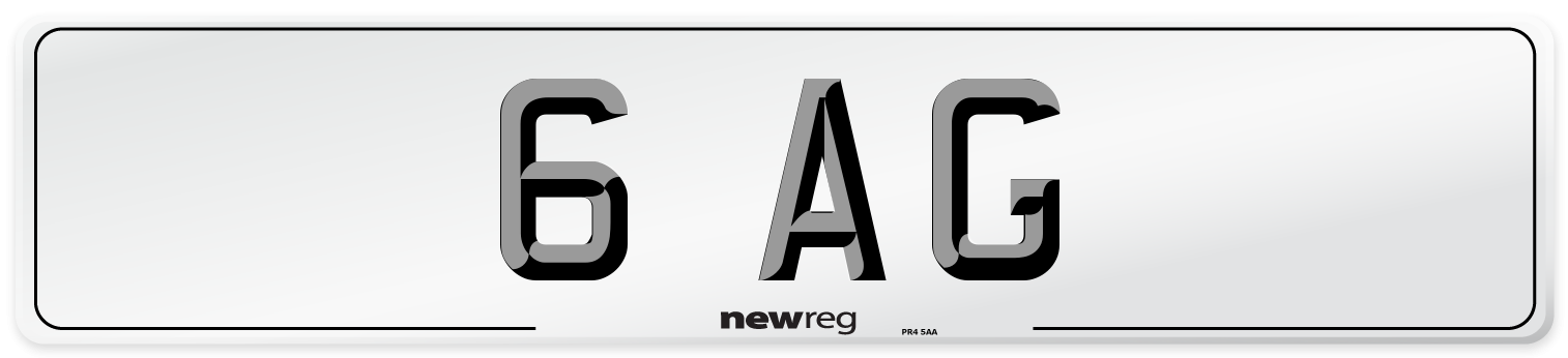 6 AG Front Number Plate