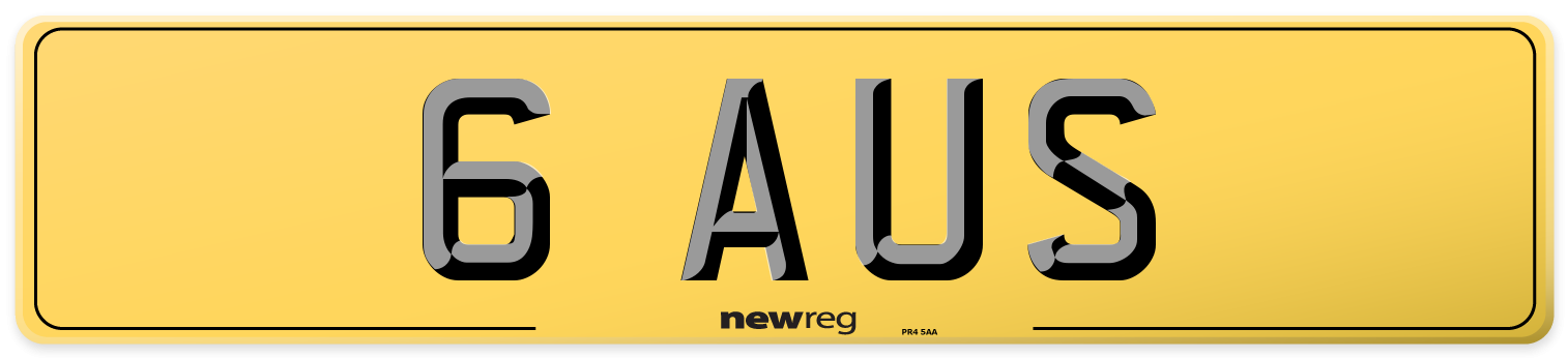 6 AUS Rear Number Plate