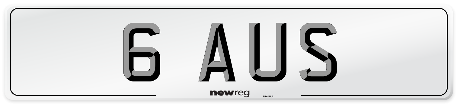6 AUS Front Number Plate