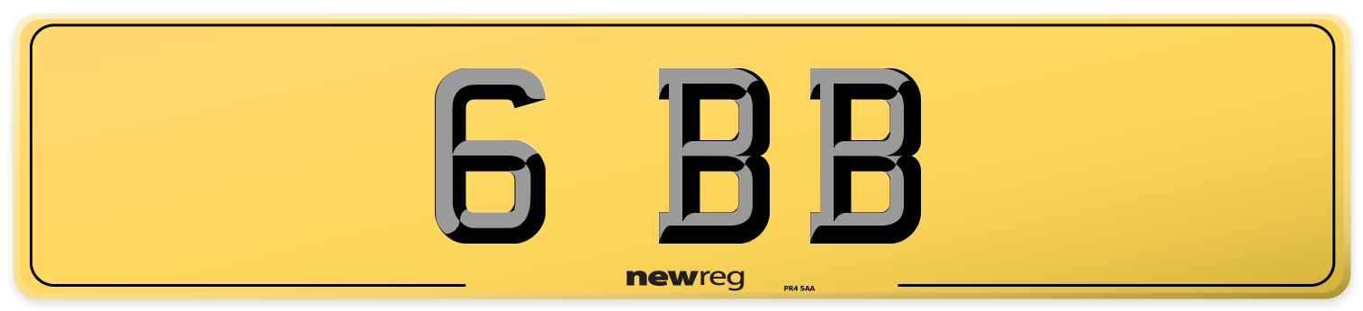 6 BB Rear Number Plate