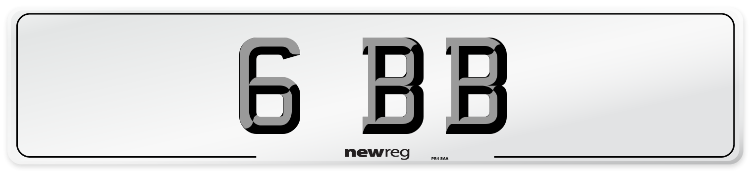 6 BB Front Number Plate