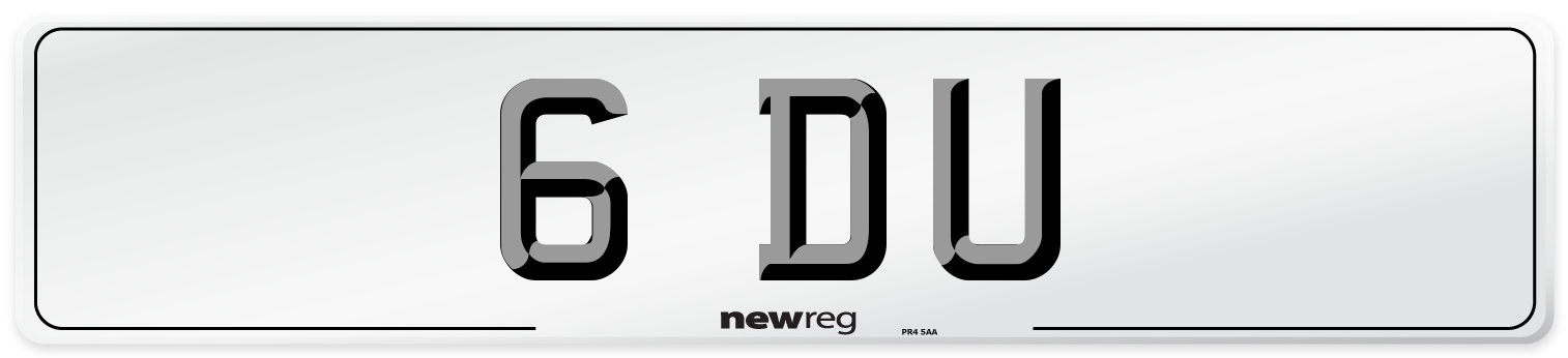 6 DU Front Number Plate