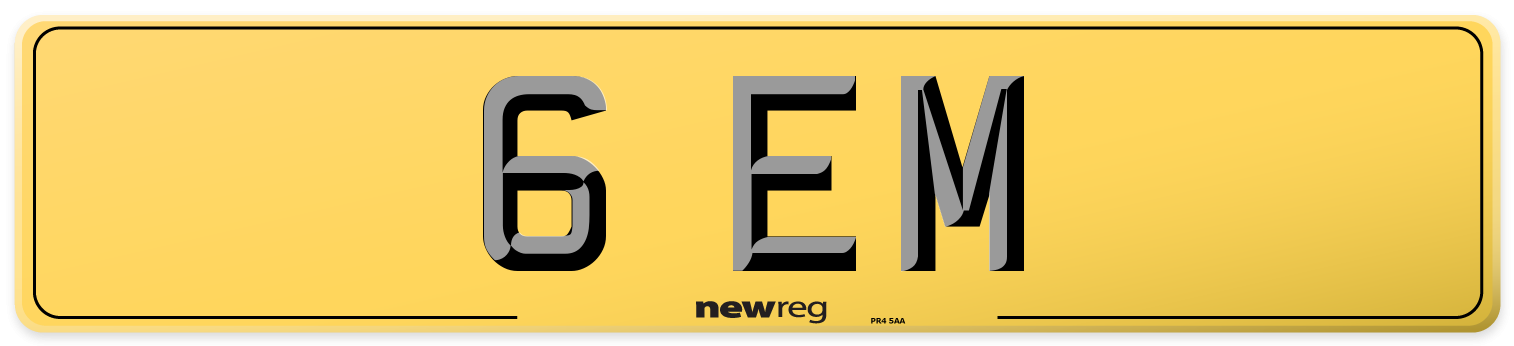 6 EM Rear Number Plate