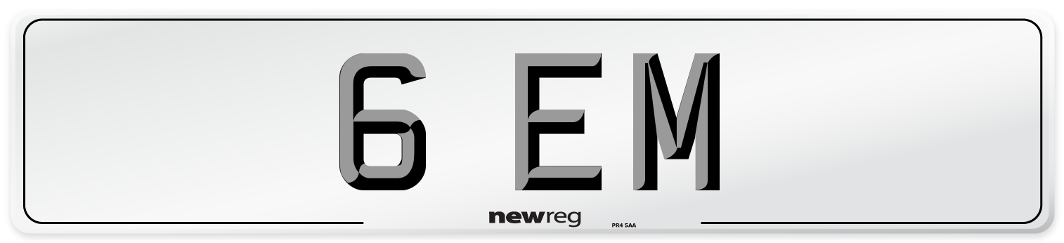 6 EM Front Number Plate