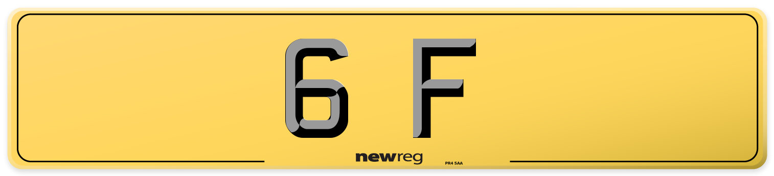 6 F Rear Number Plate