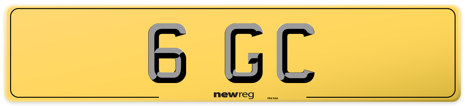 6 GC Rear Number Plate