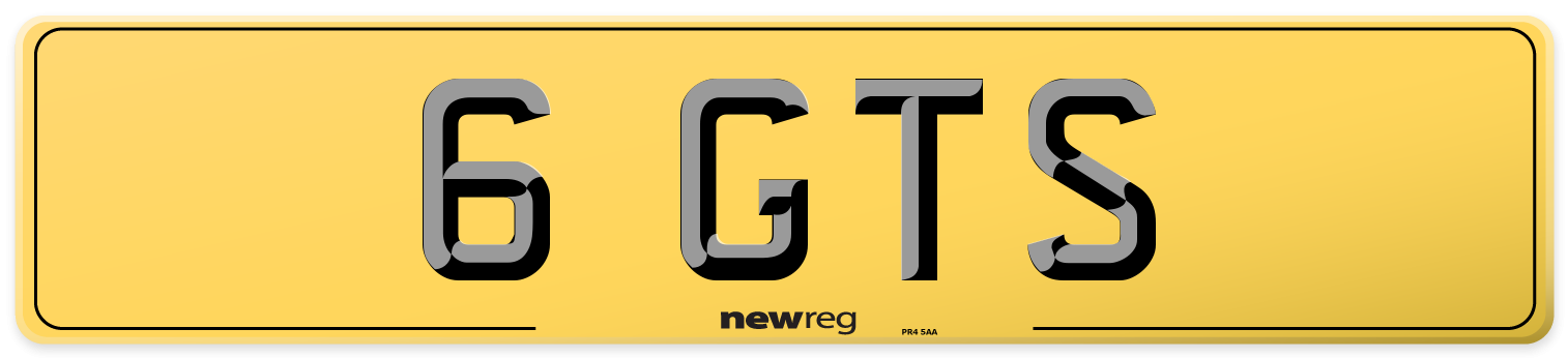 6 GTS Rear Number Plate
