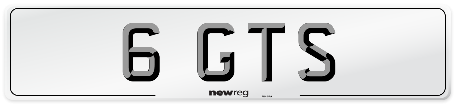 6 GTS Front Number Plate
