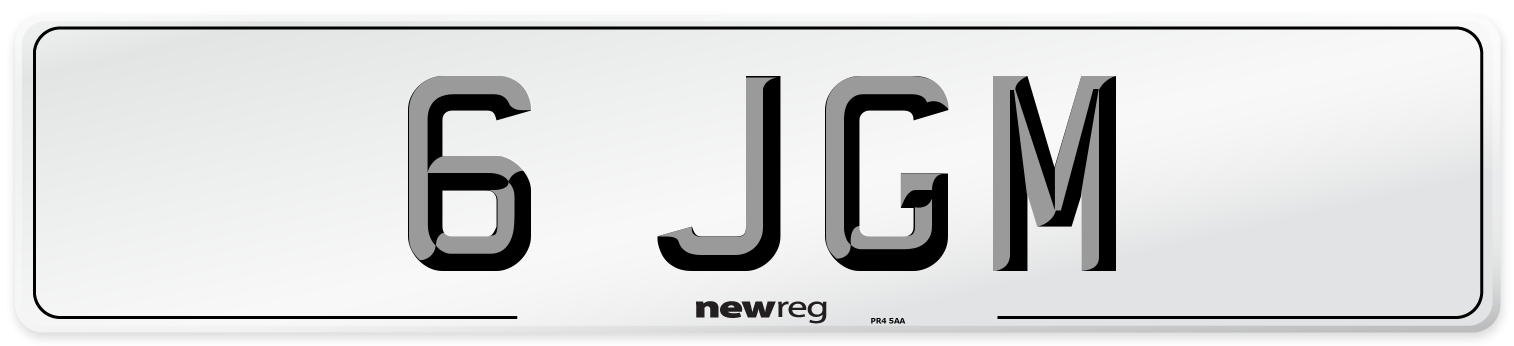 6 JGM Front Number Plate