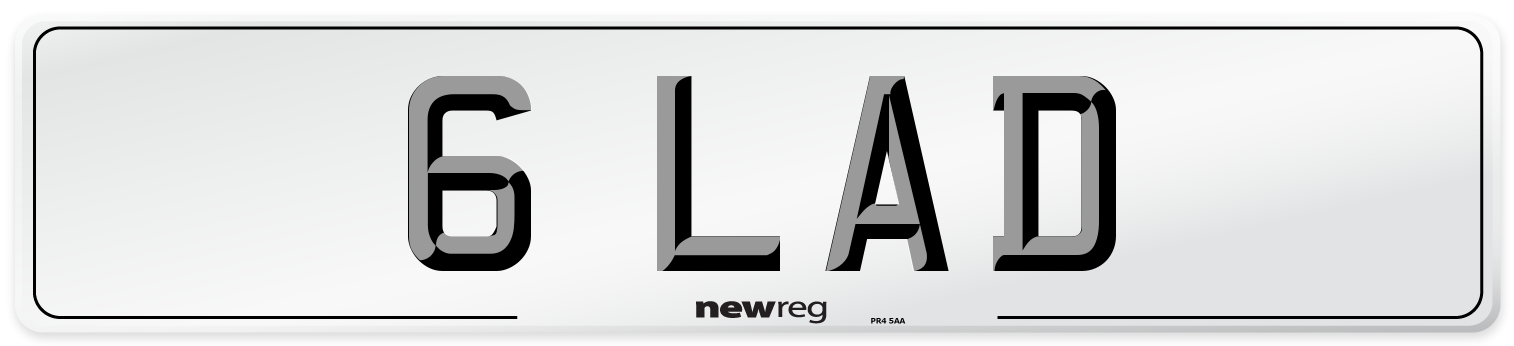 6 LAD Front Number Plate