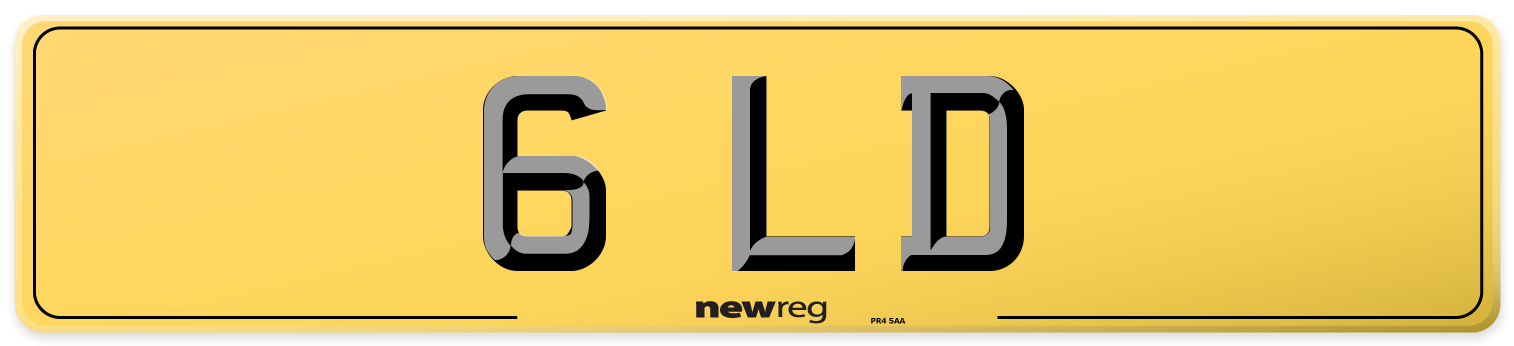 6 LD Rear Number Plate