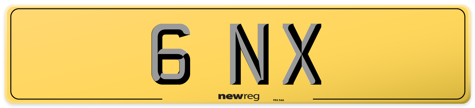 6 NX Rear Number Plate