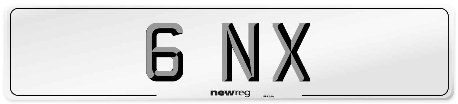 6 NX Front Number Plate