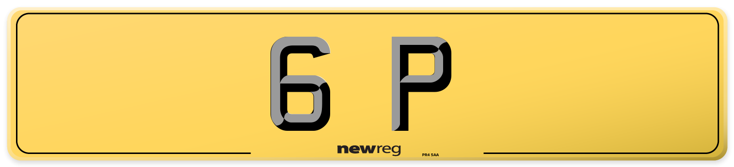 6 P Rear Number Plate